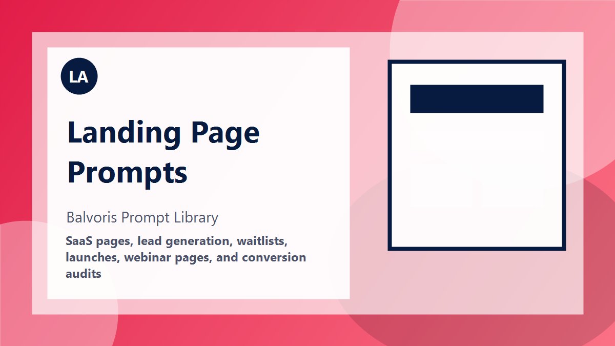 High Converting SaaS Landing Page Prompt example preview