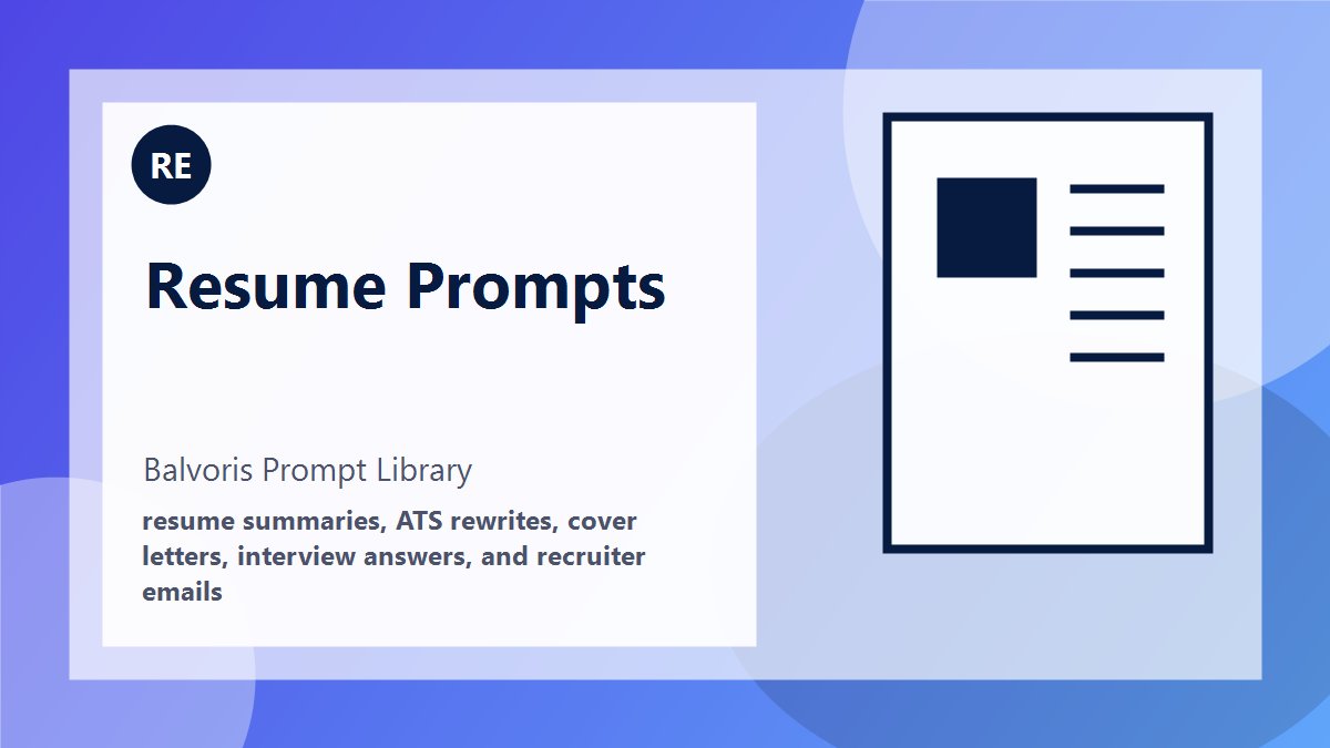 Resume Summary Prompt example preview